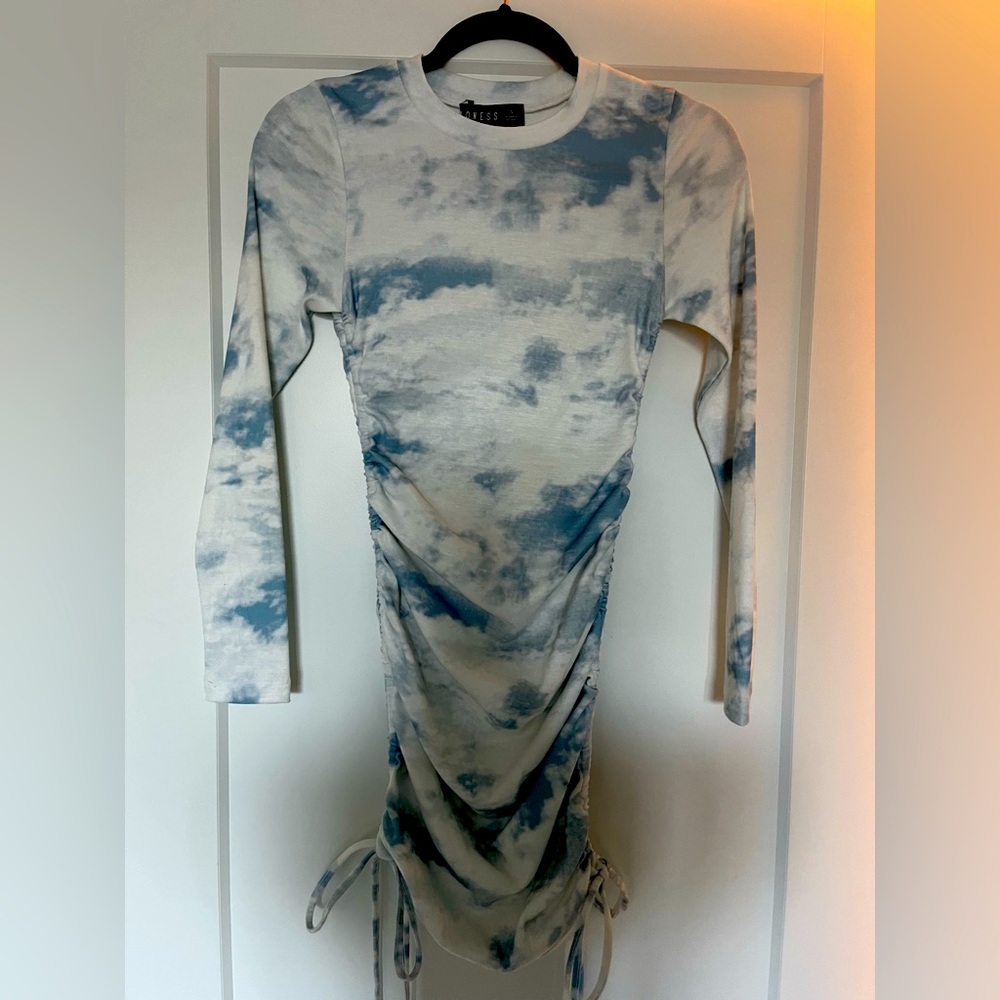 Lioness military minds long sleeve mini dress blue/white